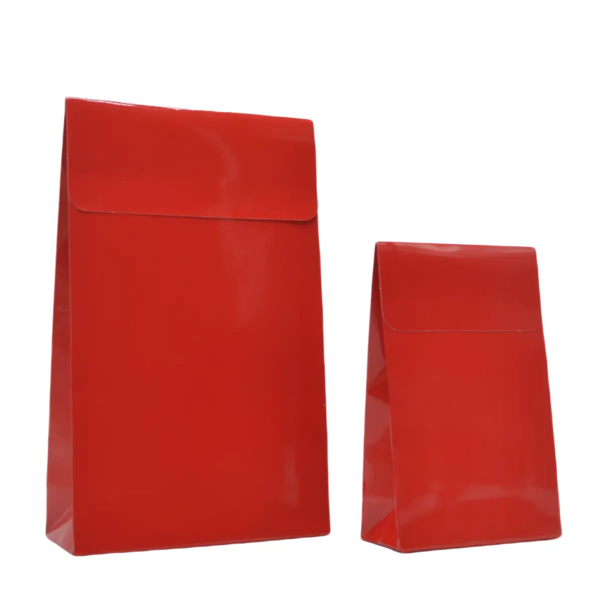 Pochettes cadeaux papier pelliculées rouge adhésives 10x4,5x16cm – Paquet de 50 - Pochettes cadeaux luxe-2