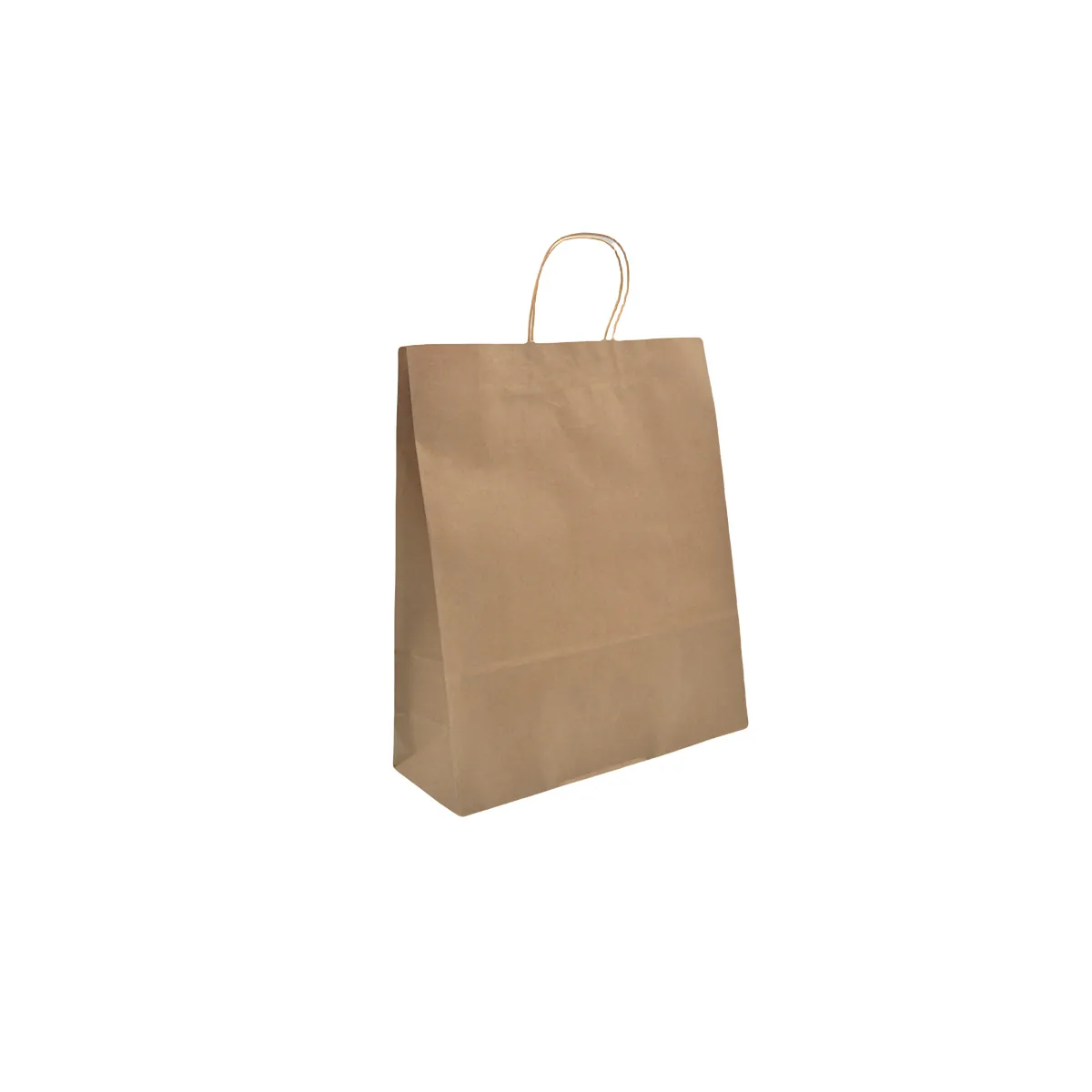 Sacs kraft brun poignées torsadées 24x10x31 cm - Paquet de 100 - Sacs kraft brun poignées torsadées