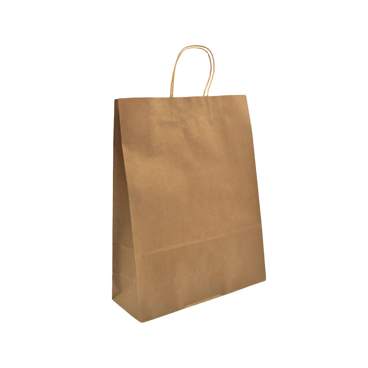 Sacs kraft brun poignées torsadées 35x14x45 cm - Paquet de 100 - Sacs kraft brun poignées torsadées