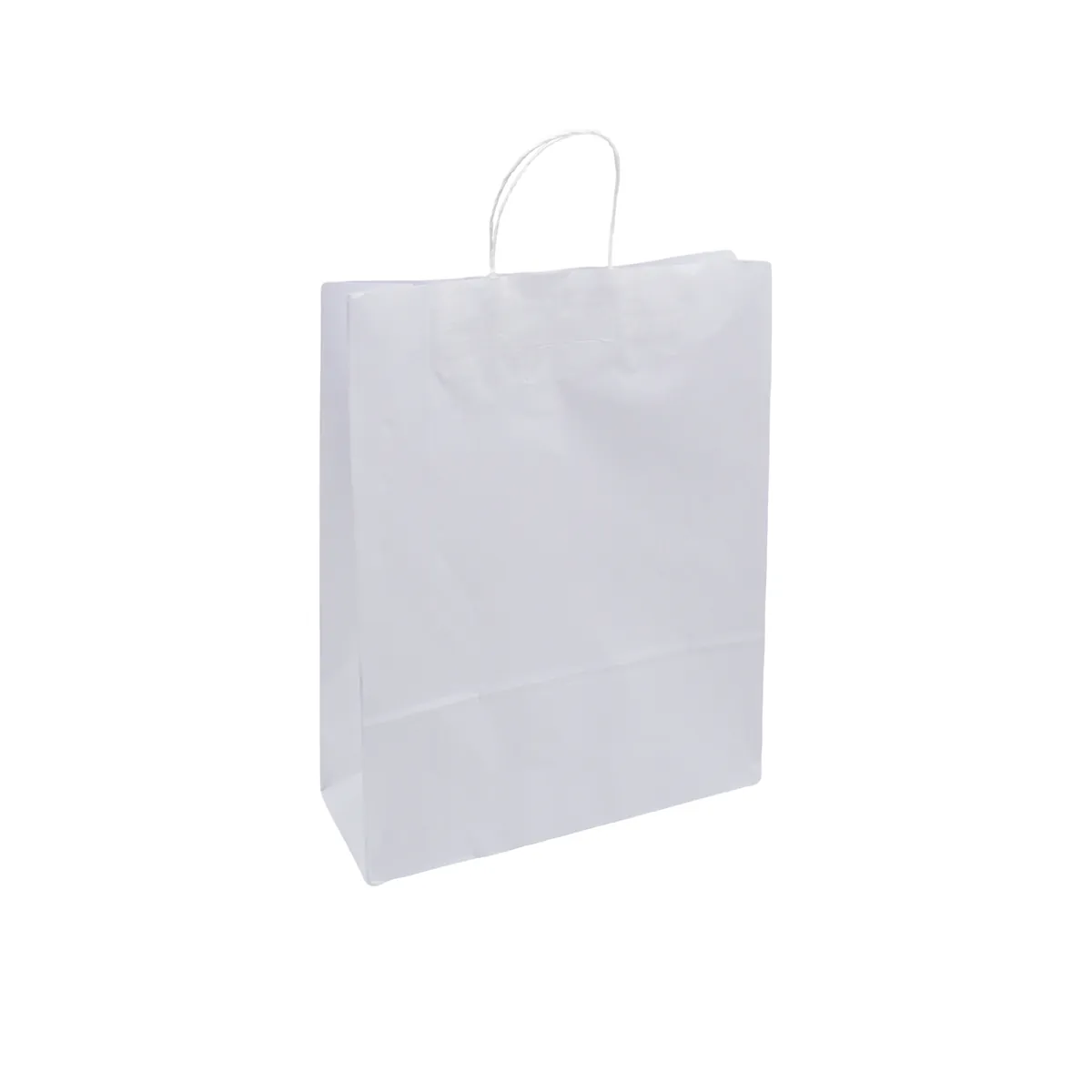 Sacs Kraft Blanc Poignées Torsadées 35x14x45 cm - Paquet de 100 - Sacs kraft blanc poignées torsadées