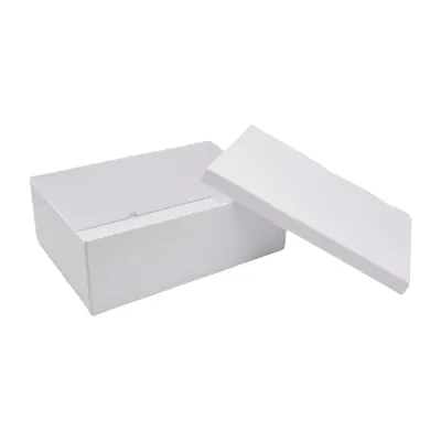 Boîte cadeau pliable à couvercle amovible blanche 29x22x10 cm - Lot de 4 - Boites cadeaux carton pliables