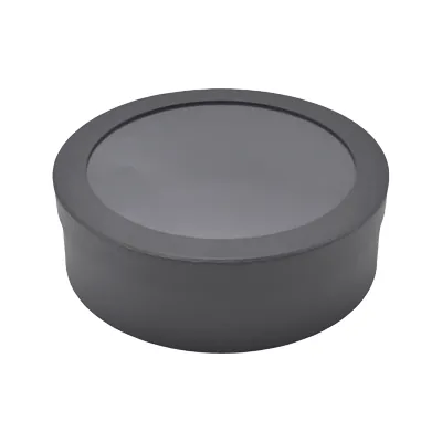 Boîtes rondes noires fenêtre 18x6cm - Paquet de 4 - Boites cloches