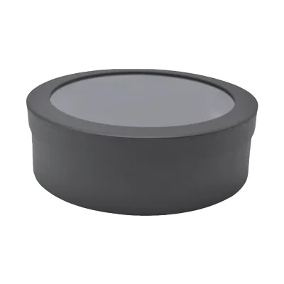 Boîtes rondes noires fenêtre 21x7cm – Paquet de 4 - Boites cloches-3