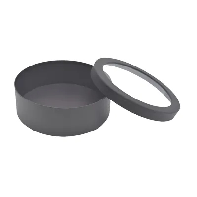 Boîtes rondes noires fenêtre 25x8cm – Paquet de 4 - Boites cloches-4