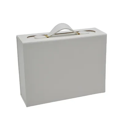 Boites cadeaux carton pliables blanches 28,2x20,2x9,2cm avec poignée – Paquet de 5 - Boites carton avec poignée-1