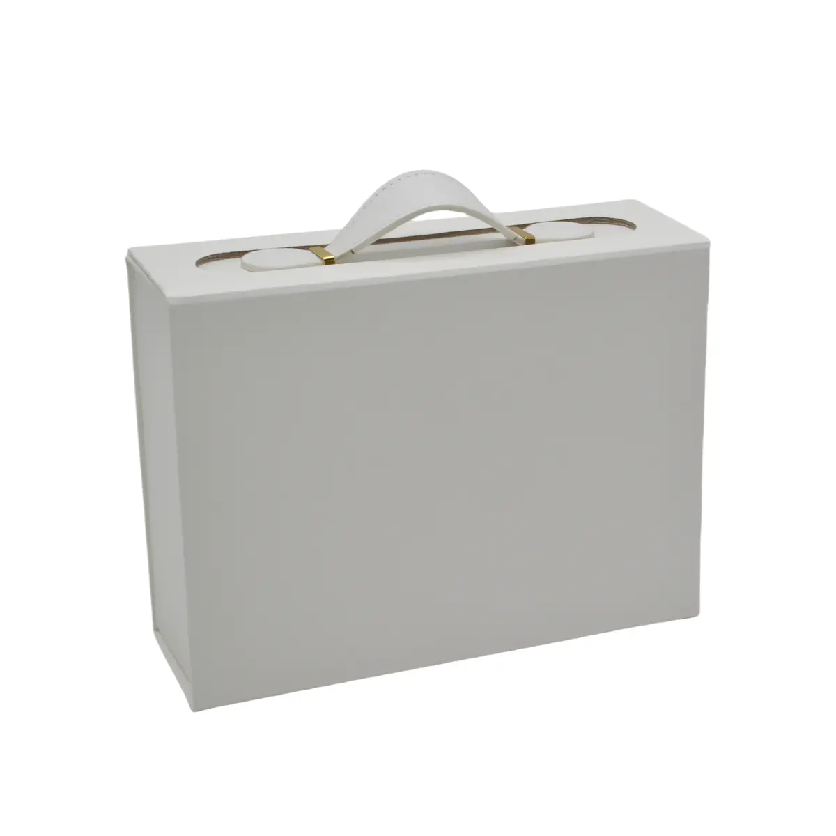 Boites cadeaux carton pliables blanches 28,2x20,2x9,2cm avec poignée – Paquet de 5 - Boites carton avec poignée-1
