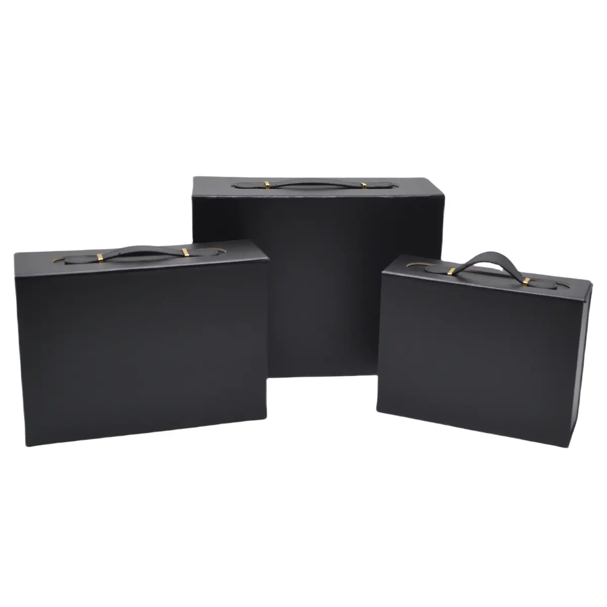 Boites cadeau carton noires avec poignée 28,2x20,2x9,2cm – Paquet de 5 - Boites carton avec poignée-1
