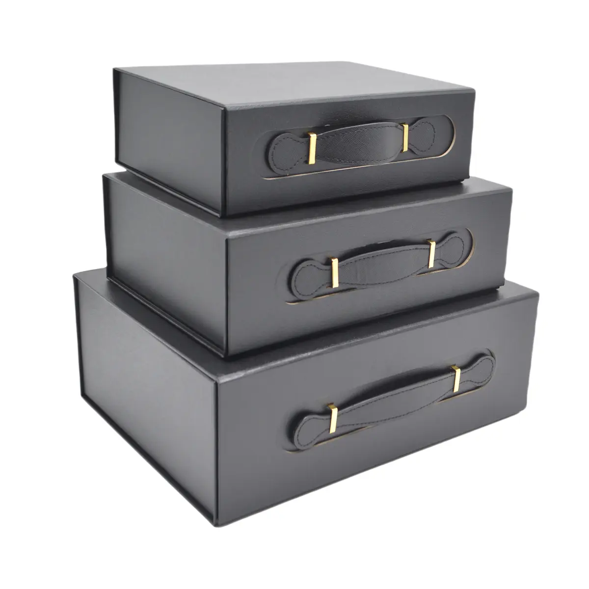 Boites cadeau carton noires avec poignée 28,2x20,2x9,2cm – Paquet de 5 - Boites carton avec poignée-2