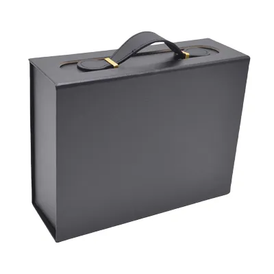 Boites cadeau carton noires avec poignée 28,2x20,2x9,2cm – Paquet de 5 - Boites carton avec poignée