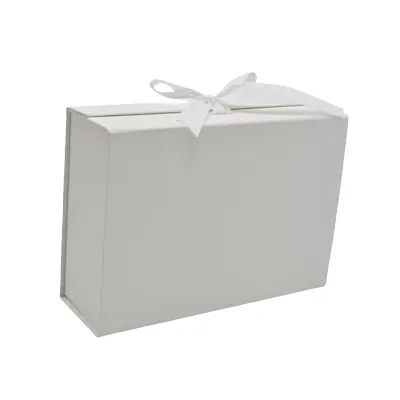 Boites cadeau carton blanches avec ruban 33,5x26x15cm – Paquet de 5 - Boites cadeaux carton pliables-1