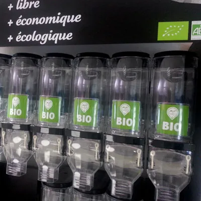 Distributeur vrac à gravité 13L 15 x 39 x 53 cm avec porte-étiquette - Distributeurs de vrac-3