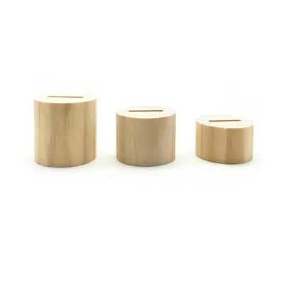 Lot de 3 présentoirs bagues bois en cylindre - Présentoirs bagues-1