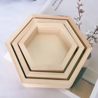Lot de 3 présentoirs à bijoux bois en alvéoles - Présentoirs à bijoux multifonction-2