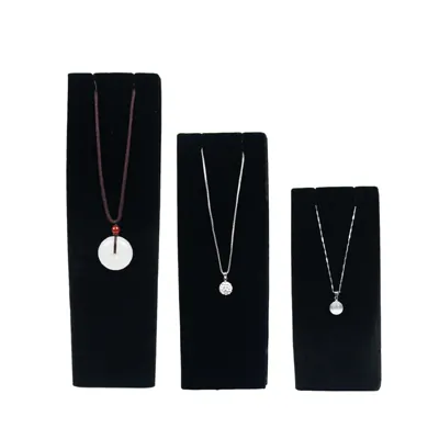 Présentoir à colliers flanelle noire - Présentoirs colliers et pendentifs-2