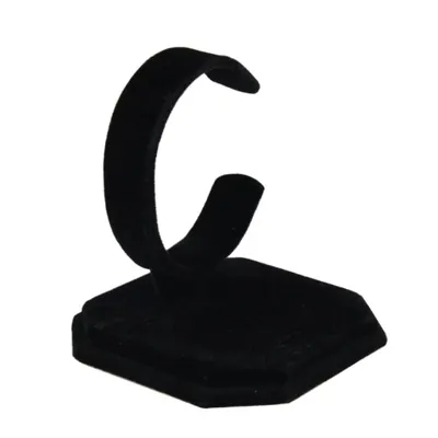 Présentoir montre floqué noir - Présentoirs bracelets et montres