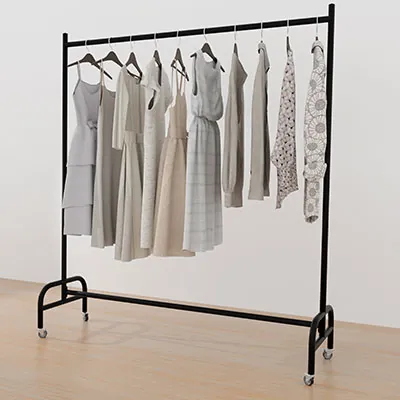 Portant droit fixe noir - L 150 x P 40 x H 165 cm - Portants à vêtements droits-2