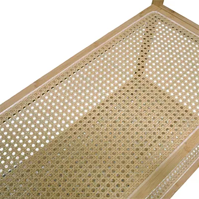 Portant vêtement bambou 100 x 48 x 170 cm avec 2 tablettes cannées – Portant penderie - Portants à vêtements droits-2