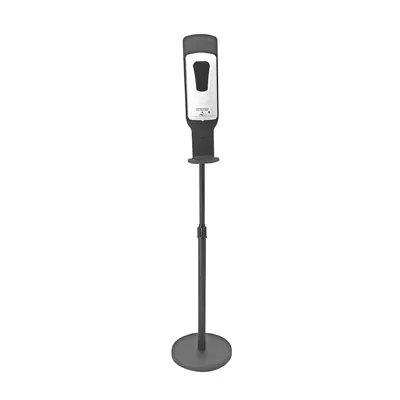 Support sur pied pour gel hydroalcoolique H160 cm - Support pour flacon - Métal noir - Distributeur de savon-1