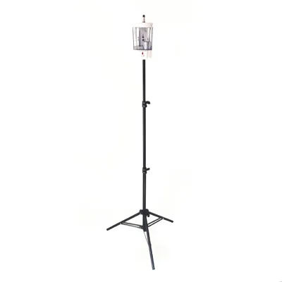 Support trépied pour gel hydroalcoolique H 154 cm - Support pour flacon - Métal noir - Distributeur de savon-1