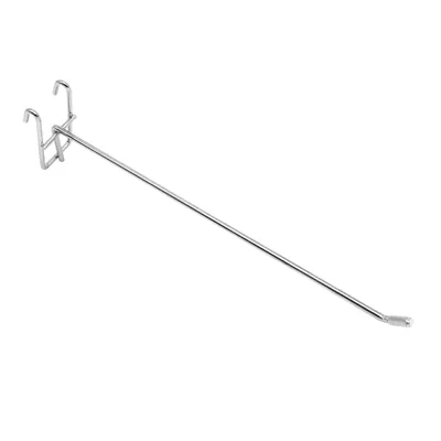 Tige simple pour présentoir grille L 30 cm x ø 4,8 mm Métal chromé - Broche simple - Crochet simple - Lot de 10 - Tiges et Bras pour grilles