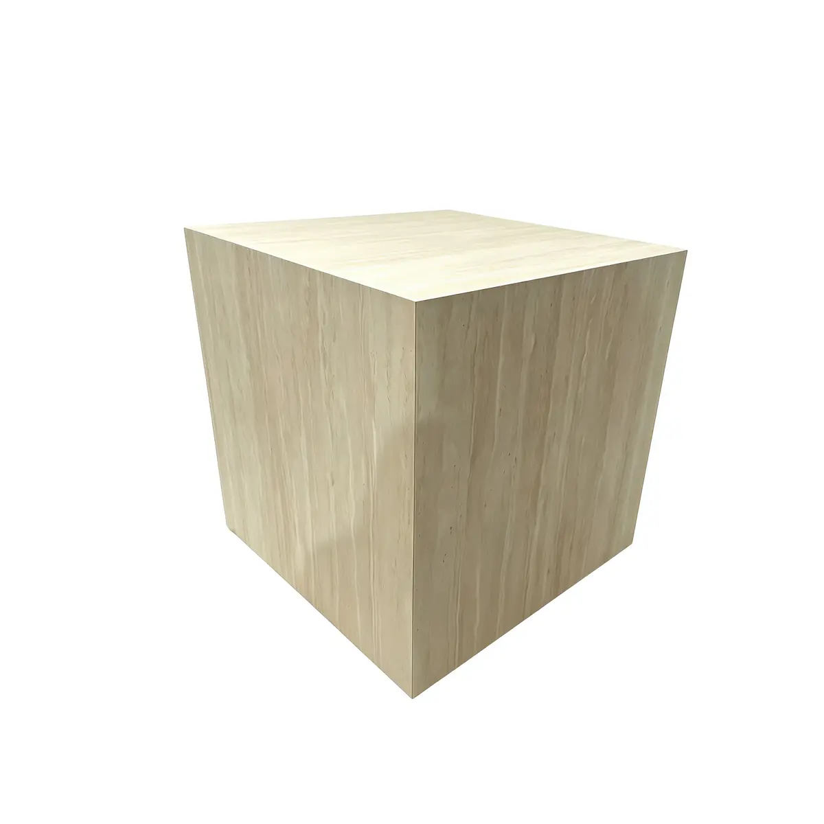 Sellette effet travertin 40 x 40 x 40 cm - Colonne bois effet travertin - Podium présentation - Tables de présentation, Sellettes