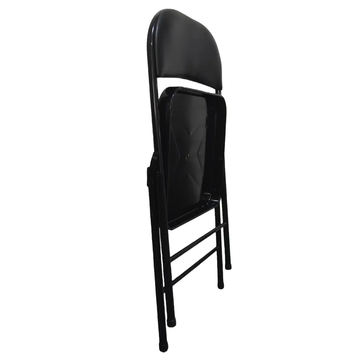 Chaise pliante métal noir rembourrée 46,5 x 47,5 x 79 cm – Chaise pliable réception - Chaise pliante professionnelle - Chaises d'intérieur-3