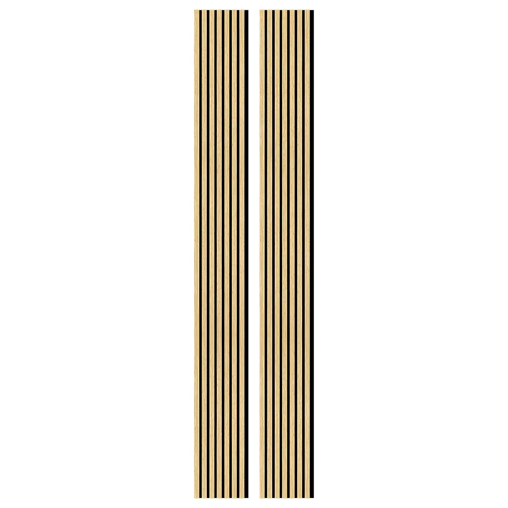 Panneau tasseau acoustique mural en MDF chêne naturel 260 × 28 cm - Paquet de 2 - Fonds Bois-1