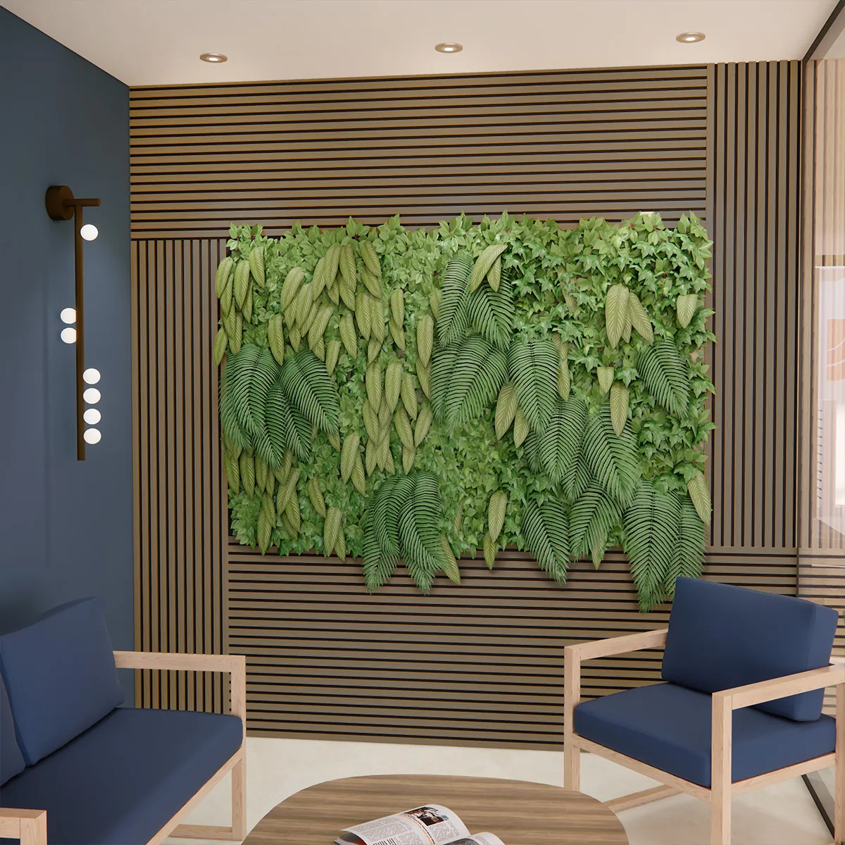 Panneau tasseau acoustique mural MDF chêne foncé 260 × 28 cm - Paquet de 2 - Fonds Bois-3