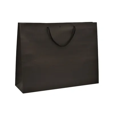 Sacs kraft luxe noirs poignées cordelette 52+16x40 cm 190g/m² – Paquet de 10 - Sacs kraft luxe
