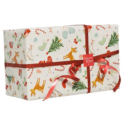 Papier cadeau Hiver enchanté multicolore 70 cm x 50 m 80 g/m²  - Papier cadeaux couchés à motifs-2