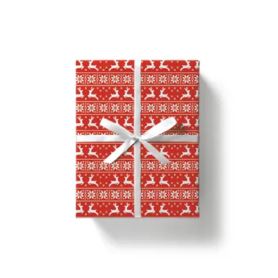 Papier cadeau jacquard rouge & blanc 70 cm x 100 m 80 g/m² – Le rouleau - Papier cadeaux couchés à motifs-3