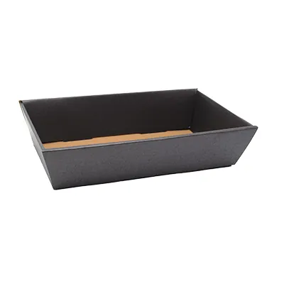 Corbeille carton rectangulaire noir / brun 33 x 20 x 7,4 cm, paquet de 10 - Corbeilles carton