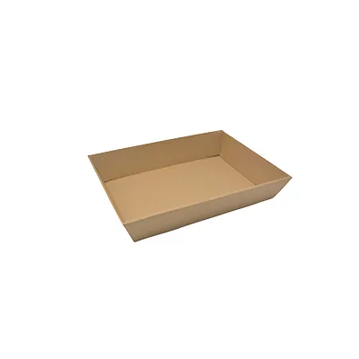 Corbeille carton rectangulaire kraft brun 27 x 20 x 5 cm – Paquet de 10 - Corbeilles carton