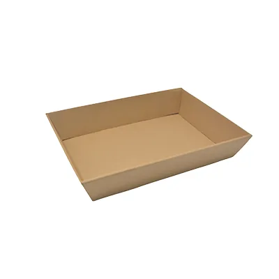 Corbeille carton rectangulaire kraft brun 40 x 30 x 7,5 cm – Paquet de 10 - Corbeilles carton