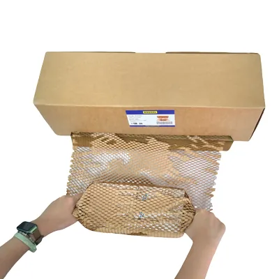 Papier nid d’abeille 50 cm x 100 m avec boîte distributrice - Papier de calage - Kraft, carton ondulé-1