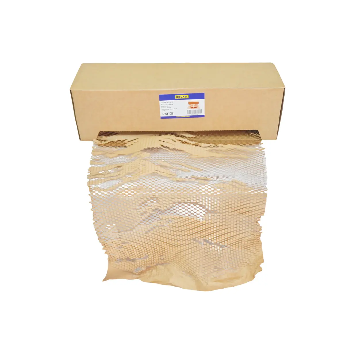 Papier nid d’abeille 50 cm x 100 m avec boîte distributrice - Papier de calage - Kraft, carton ondulé-3