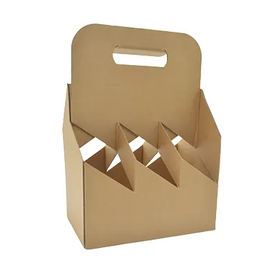 Porte-bouteilles carton brun kraft 6 bières hautes - L 19,5 x P 13 cm - Paquet de 20 - Mètres de bières, Emballages pour bouteilles de bières