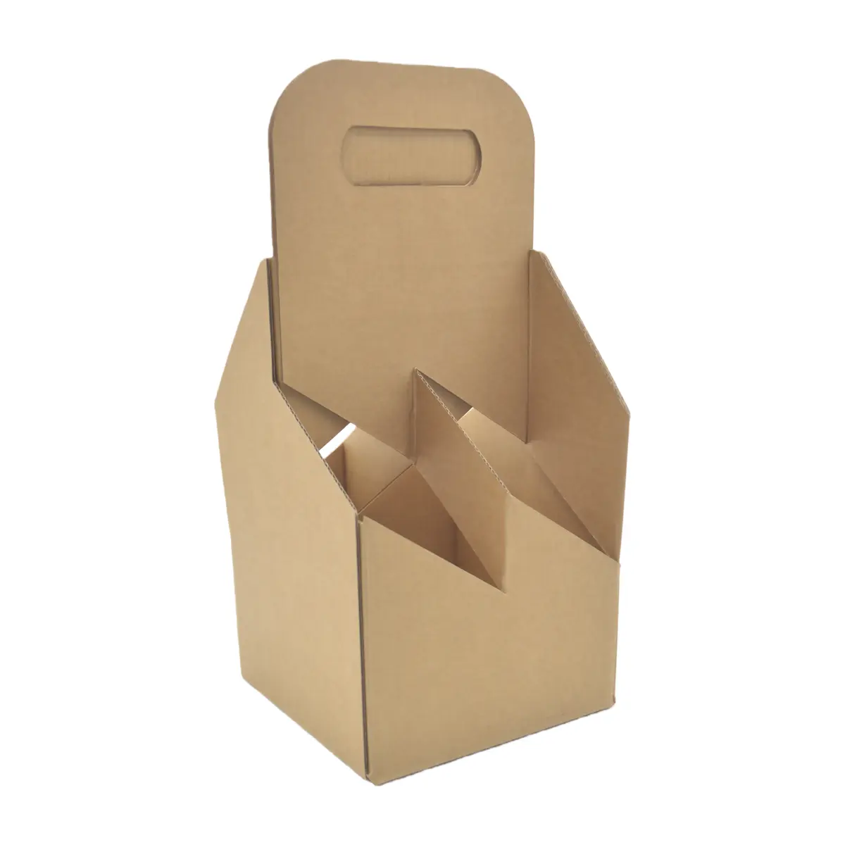Porte-bouteilles carton kraft 4 bières 33 cl 13 x 13 x 29 cm - Boîte bouteilles de bière - Panier bières - Brun - Lot de 20 - Mètres de bières, Emballages pour bouteilles de bières