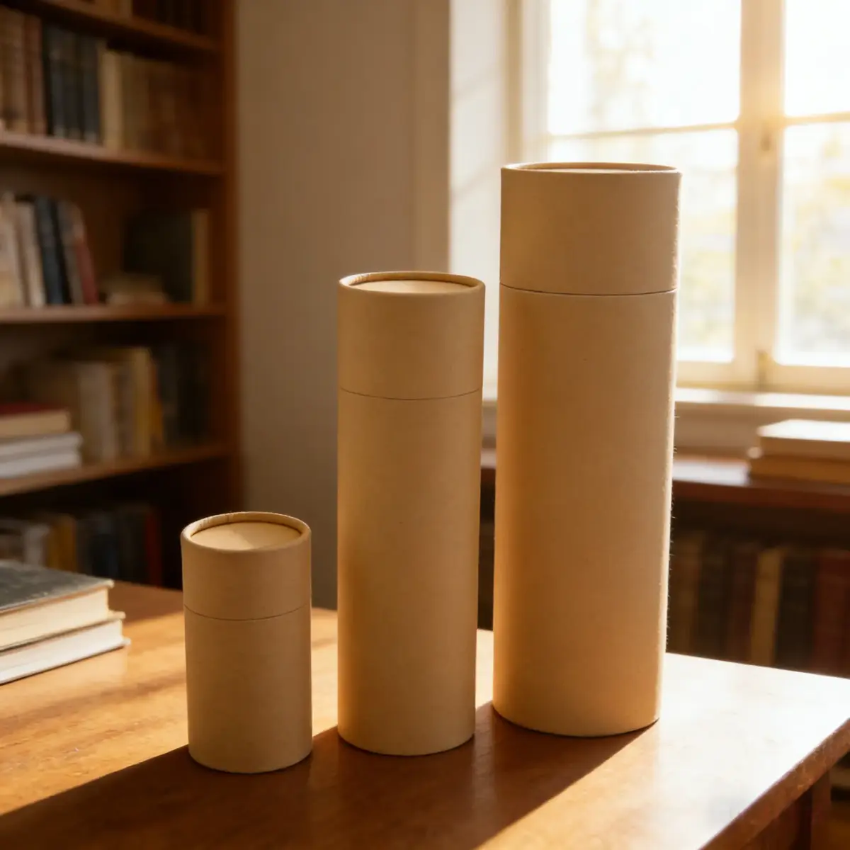 Boîte cylindrique carton kraft 1000 ml ø 7,5 x H 25 cm – Boîte ronde carton - Tube carton - Brun - Lot de 4 - Boites cloches-5
