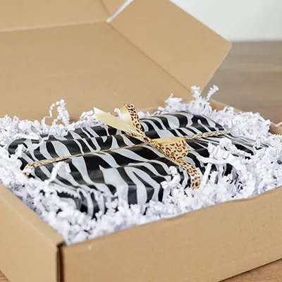 Papier de soie imprimé zèbre 50x70cm 17g/m² – Paquet de 120 feuilles - Papiers de soie-2