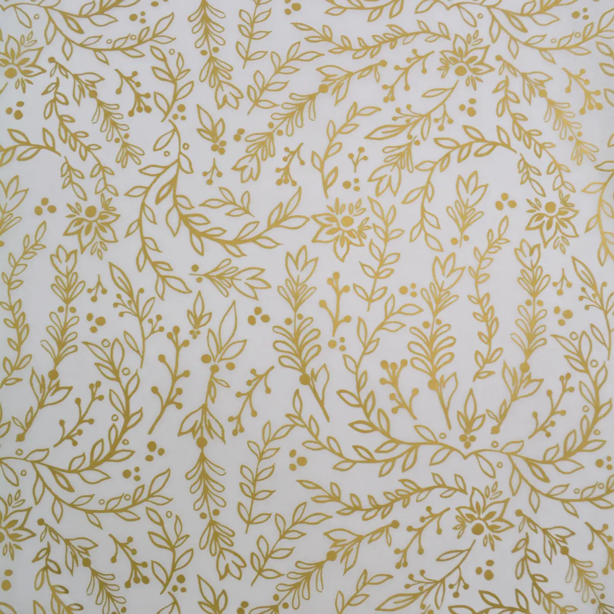 Papier de soie imprimé floral or / blanc 50x70cm 17g/m² – Paquet de 120 feuilles - Papiers de soie