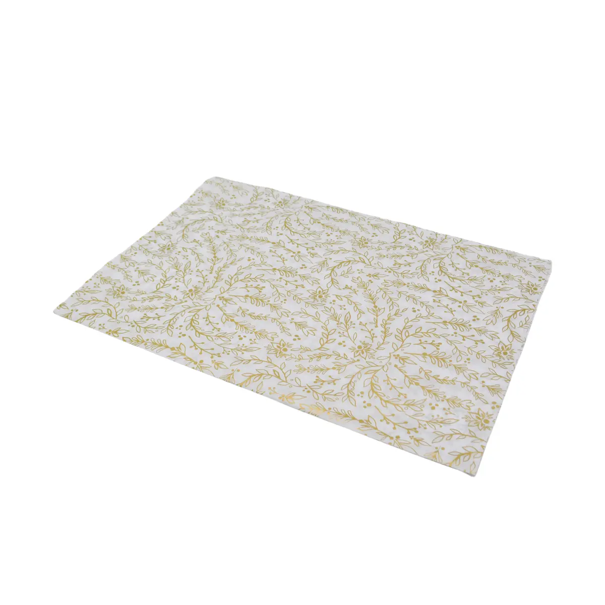 Papier de soie imprimé floral or / blanc 50x70cm 17g/m² – Paquet de 120 feuilles - Papiers de soie-1