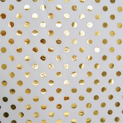 Papier de soie blanc à pois doré à chaud 50x70cm 17g/m² – Paquet de 120 feuilles - Papiers de soie