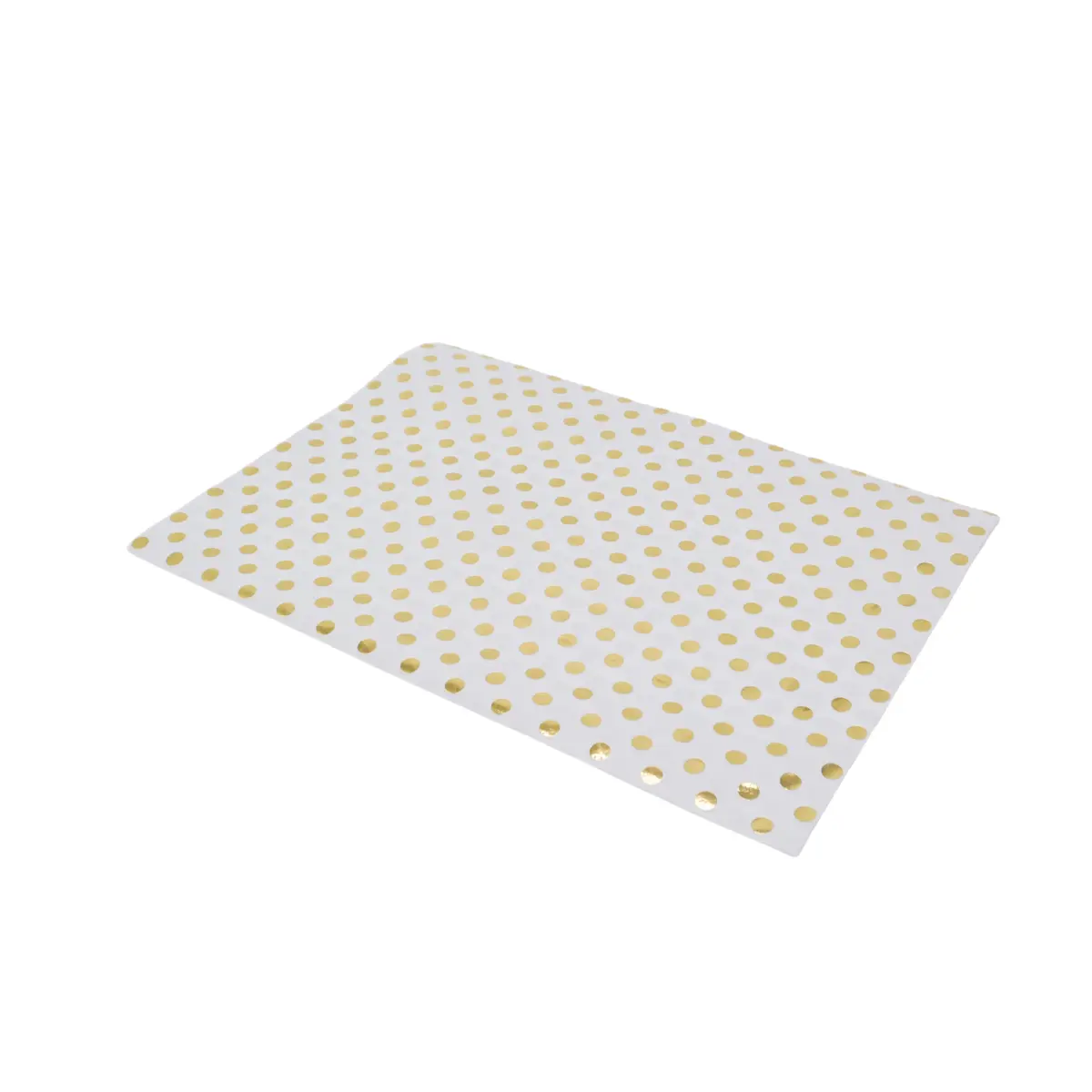 Papier de soie blanc à pois doré à chaud 50x70cm 17g/m² – Paquet de 120 feuilles - Papiers de soie-1