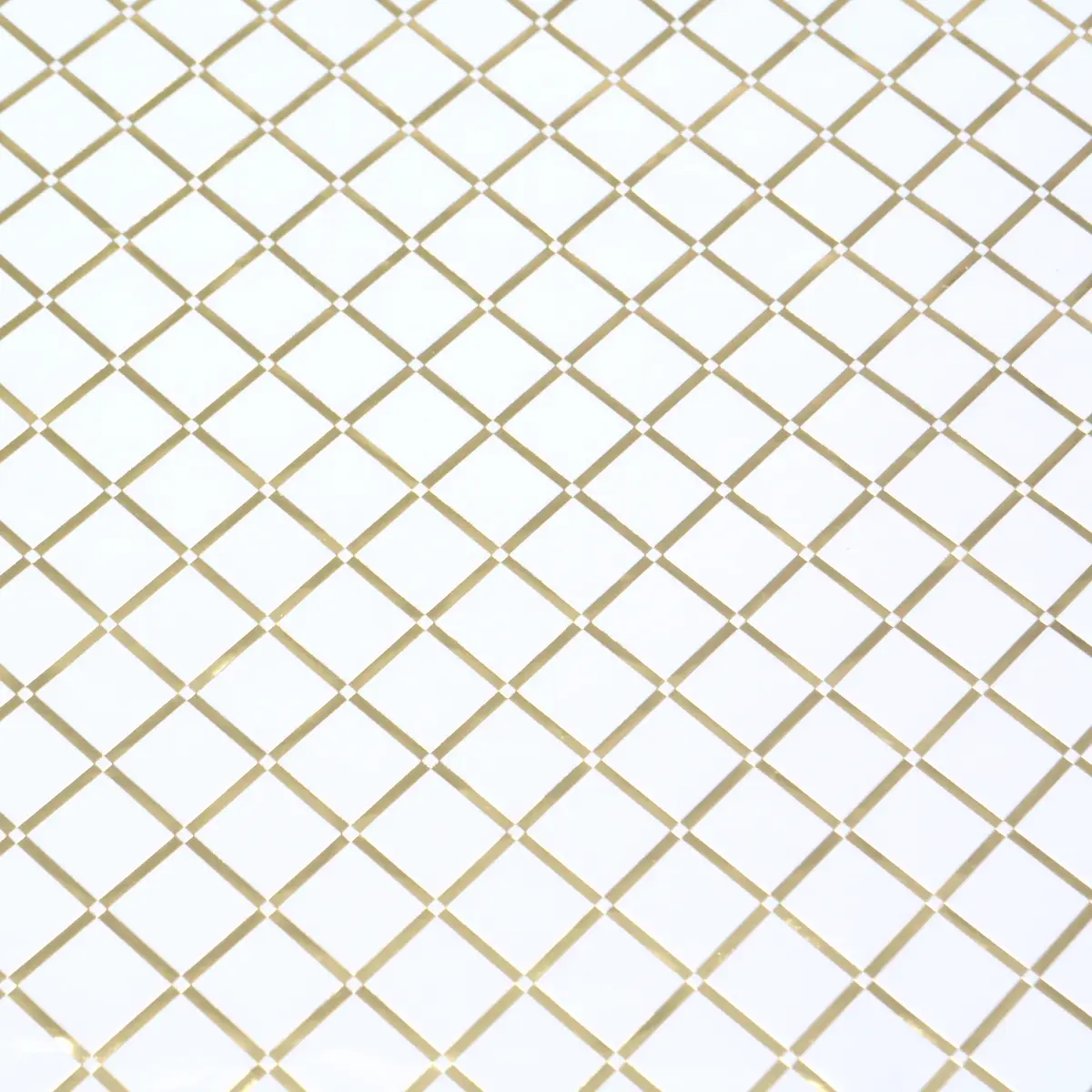 Papier cadeau blanc géométrique losanges or – Rouleau 50 cm x 25 m - Papier cadeaux couchés à motifs