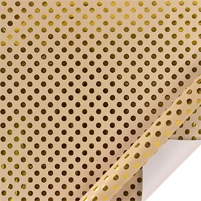 Papier cadeau kraft brun pois dorés à chaud 70 cm x 25 m 80 g/m² – le rouleau - Papiers cadeaux à effets
