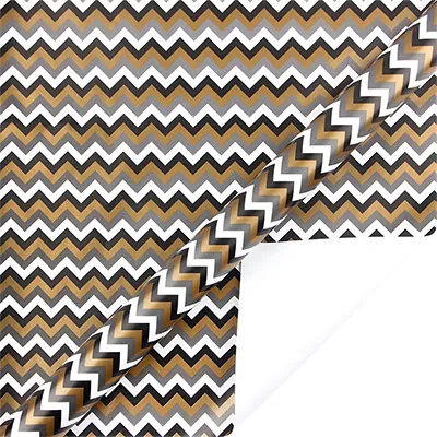 Papier cadeau zig zag noir, cuivre, gris & blanc 70 cm x 50 m 80 g/m² – Le rouleau - Papier cadeaux couchés à motifs