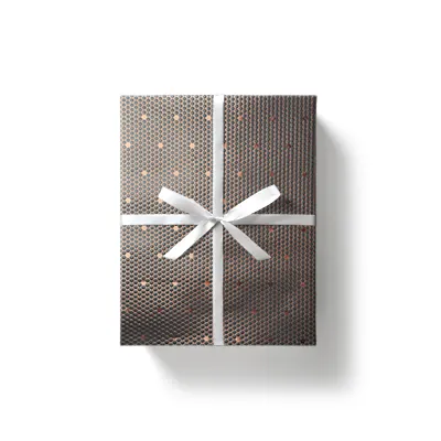 Papier cadeau couché noir nid d’abeille dorure cuivre 70 cm x 25 m 80 g/m² – le rouleau - Papiers cadeaux à effets-2