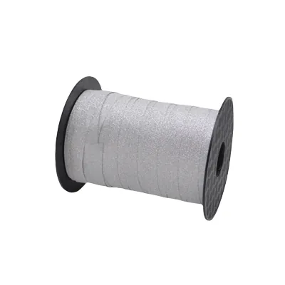 Bolduc argent pailleté 10 mm x 100 m polypropylène - Bolducs unis-1
