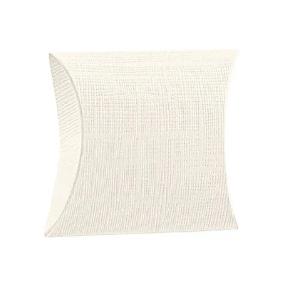 Boîte berlingot carton texturé 10 x 10 x 3,5 cm - Blanc - Pochette cadeau carton - Lot de 10 - Boites berlingots